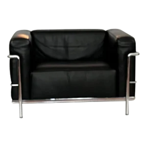 1990s Lc3 Grande Modele Armchair by Le Corbusier for Cassina, Black Leather