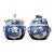 Pair of Vintage Chinese Blue and White Lidded Pots For Sale