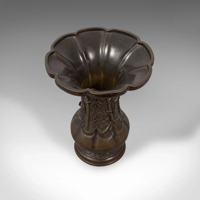 1900s Antique Oriental Bronze Vase For Sale - Image 4 of 7