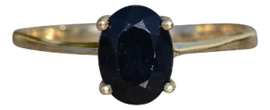 The Gardendale: Ladies Yellow Gold 1.75 CT Midnight Black Sapphire Engagement Ring