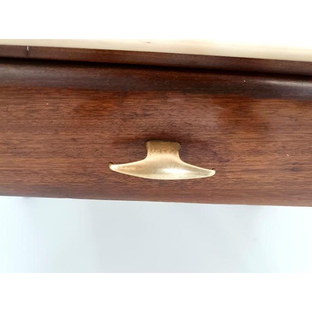 Vintage Nightstand with Glass and Marble Shelves by Gio Ponti, Italy, 1950s For Sale - Image 10 of 11