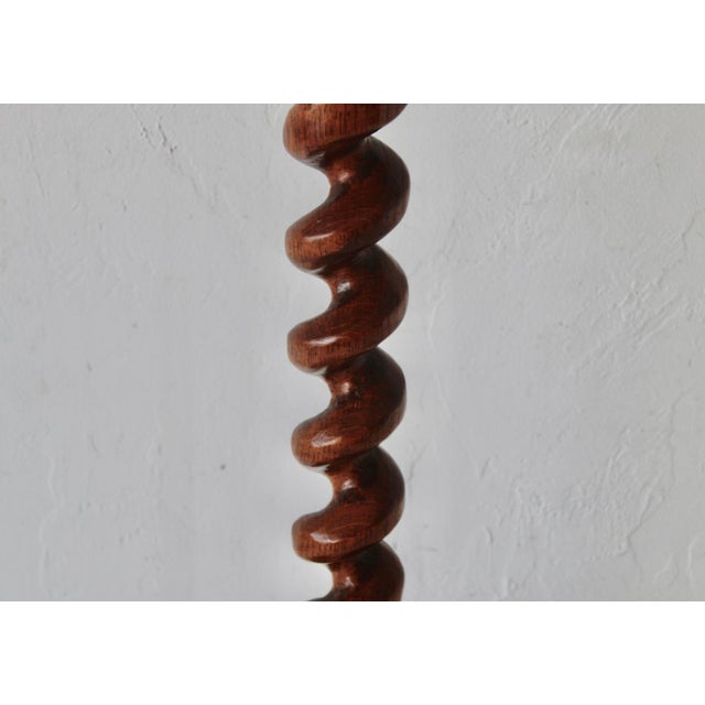 Early 20th Century Vintage French Style Barley Twist Wood Side Table Pedestal Mid-Century For Sale - Image 5 of 18