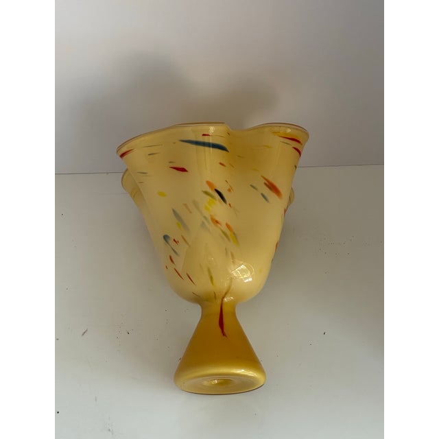Murano 1960s Murano Style Fluted Top Compote Vase For Sale - Image 4 of 8