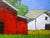 Miniature California Farm Barns Art 4X4 Lynne French Landscape oil painting by Lynne French. The signed original painting...