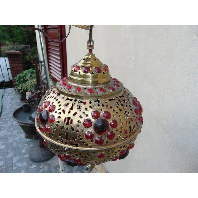 Vintage Brass Lantern Lamp, 1970s For Sale - Image 9 of 10
