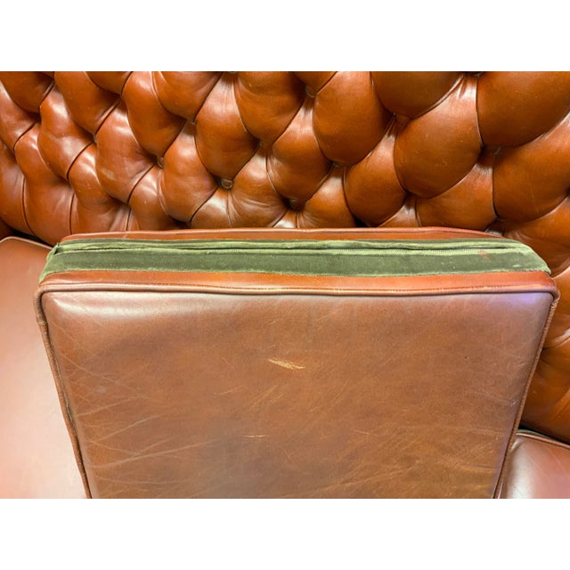 Vintage Tufted Leather French Louis XV Style Sofa For Sale - Image 14 of 14