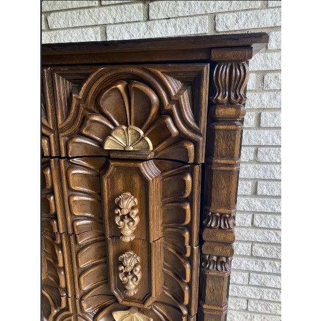 Burnt Umber 1970s Vintage Spanish Revival Chest of Drawers For Sale - Image 8 of 13