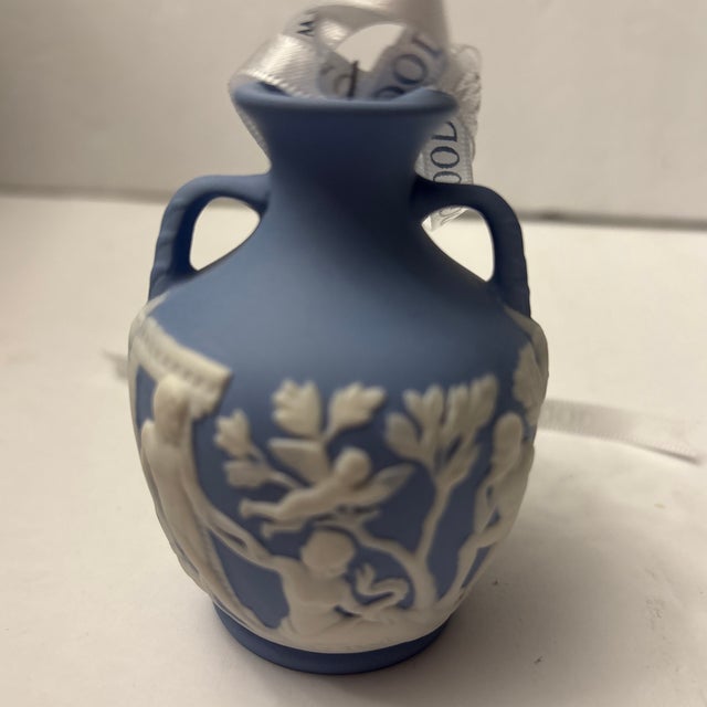 Listing Title Elevate your holiday display or year-round ceramic collection with this stunning Wedgwood pale blue...