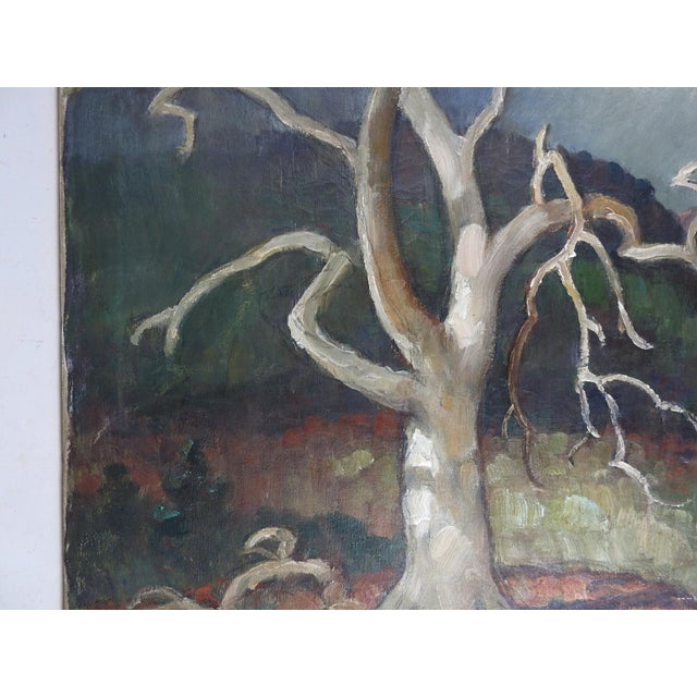 Early 20th Century Impressionist Lone Tree Stormy Landscape Painting For Sale In Seattle - Image 6 of 8