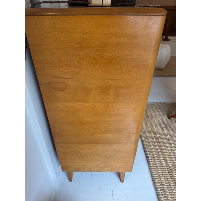 Brown Vintage, Mid-Century Maple Heywood WakeField Tallboy Dresser For Sale - Image 8 of 18