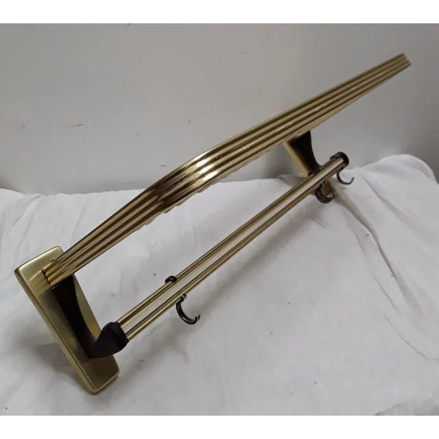 Gold-Colored Aluminum Wall Wardrobe with Adjustable Hooks For Sale - Image 3 of 6