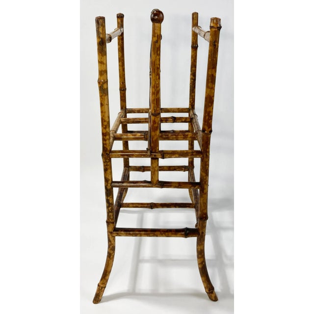 Wood Antique Scorched Bamboo Magazine Stand For Sale - Image 7 of 11