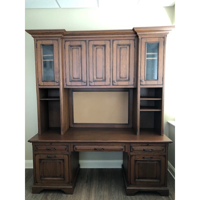 Custom Built Desk With Storage Cabinetry Chairish