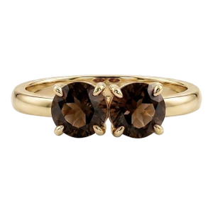 Smoky Topaz Toi Et Moi Ring, Brown Gemstone Stacking Ring Us 7