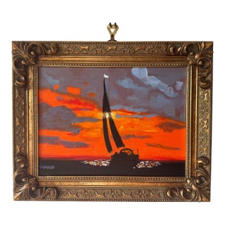 George T. Chakos: Little Gems "Sailing Out to Sea", Framed For Sale
