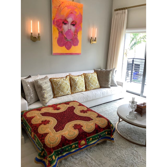 Custom Made Atelier Versace Multi Color Velvet Throw For Sale - Image 10 of 13