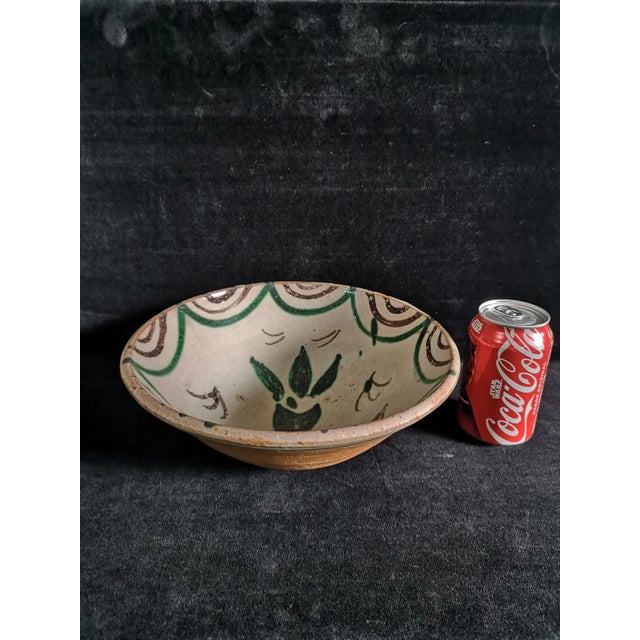 Cream Spanish Ceramic Folk Art Bowl, 1880s For Sale - Image 8 of 15
