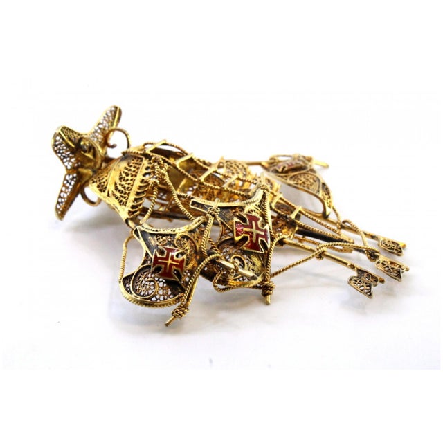 Small Silver Caravel with Gilded Filigree For Sale - Image 4 of 9