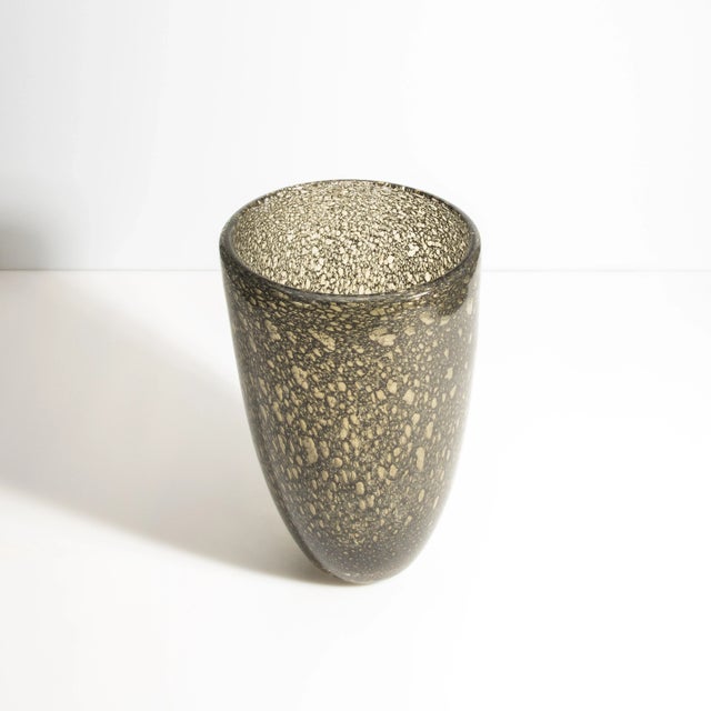 Modern Hand Blown Murano Bullicante Vase in Gold For Sale - Image 3 of 11