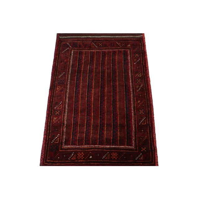 2010s Rug & Kilim’s Baluch Tribal Scatter Rug in Crimson Red With Geometric Patterns For Sale - Image 5 of 8