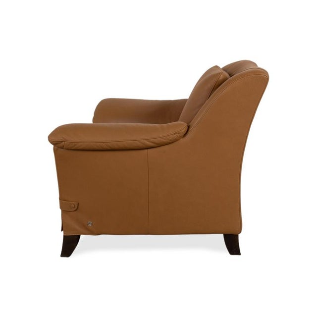 Cognac Leather Armchair from Natuzzi For Sale - Image 14 of 15