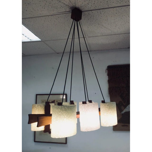 Vintage Scandinavian 6-Light Chandelier, 1950s For Sale - Image 6 of 10