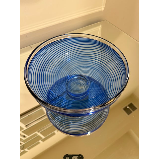 Blue Art Glass Bowl by Young and Constantine For Sale - Image 8 of 10