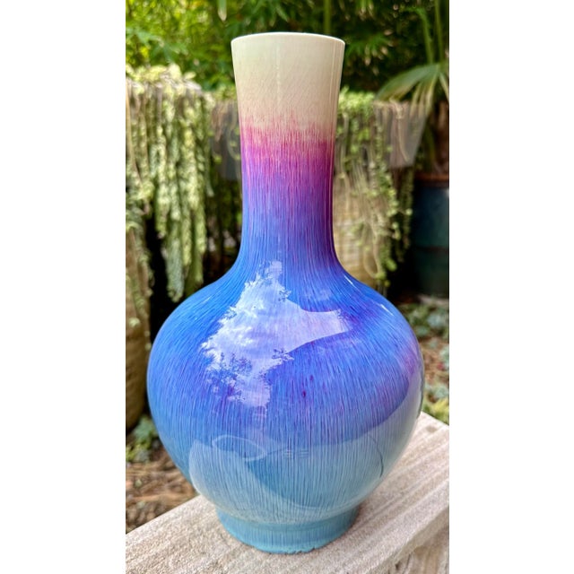 Antique Large Chinese Marked Flambe Glaze Sang De Boeuf Porcelain Vase For Sale - Image 10 of 12