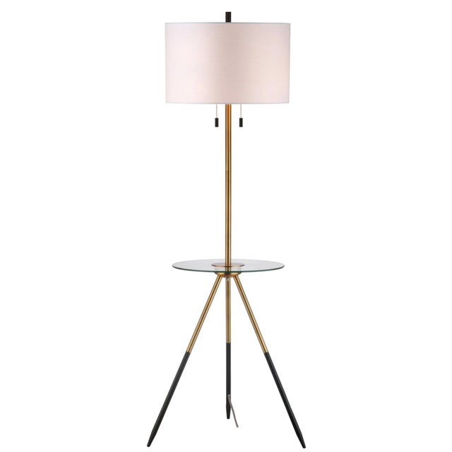 The home of Copenhagen’s leading designer inspired this vintage-style floor lamp side table. A hybrid of illuminated...