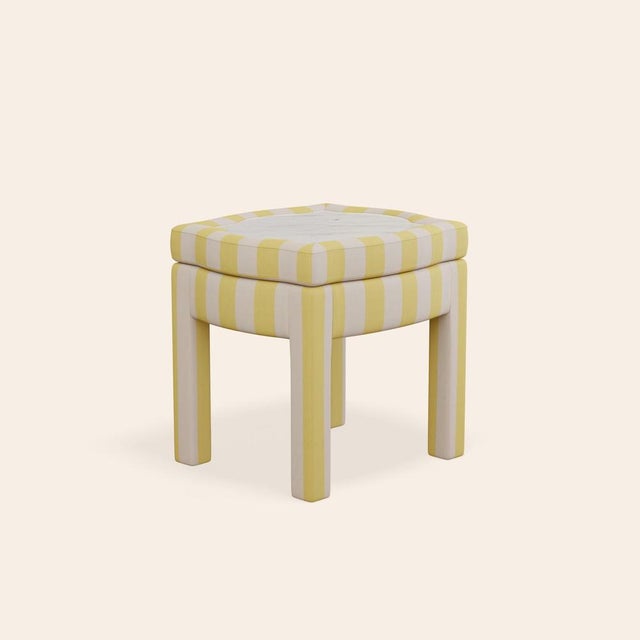 Textile Citron Piero Ottoman by Ceraudo For Sale - Image 7 of 7