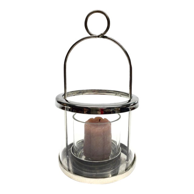 Vintage Hurricane Candle Holder Silver Plate India For Sale