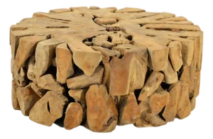 Organic Modern Round Teak Root Coffee Table