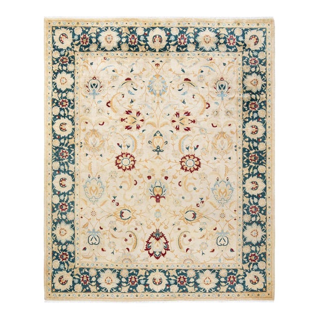 Ivory Mogul, One-of-a-Kind Hand-Knotted Area Rug in Ivory, 8' 1" x 10' 0" For Sale - Image 8 of 8