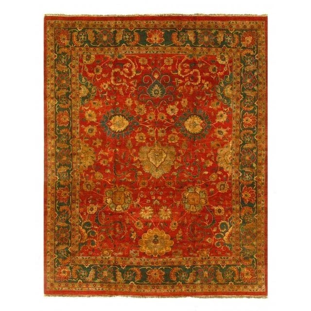 Pasargad Rust Fine Hand-Knotted Agra Rug For Sale - Image 4 of 4