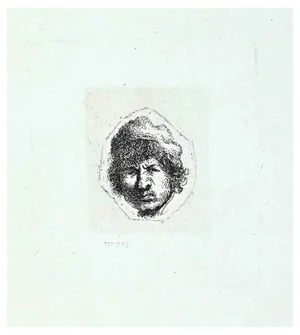 Charles Amand Durand after Rembrandt, Self-Portrait, Stuurs kKijkend, Engraving, 19th Century