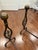 Vintage Hand-Forged Wrought Iron Fireplace Hearth Set: Contemporary 3-Piece Screen & Pair of Andirons For Sale - Image 12 of 12