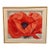 Vintage Poppy Needlepoint Matted and Framed For Sale