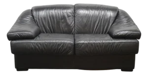 Modernist Italian Leather Loveseat