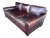 Restoration Hardware Restoration Hardware Medium Brown Leather Sofa With Feather-Filled Cushions For Sale - Image 4 of 10