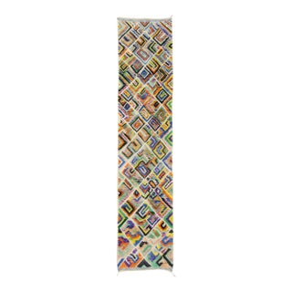 Vibrant Multicolor Hand-Knotted Wool Runner | 13'0" X 2'10" | One of a Kind For Sale