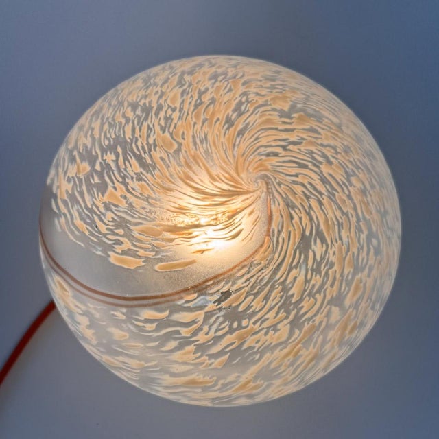 This is a rare Murano mottled glass 'Mushroom' table lamp from the 1970/1980s. The lamp has been fully rewired and...
