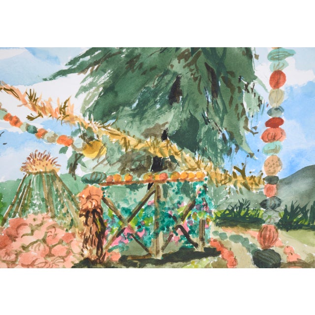 2000 - 2009 Farm in Autumn With Pumpkins in Watercolor on Heavy Paper by Les Anderson For Sale - Image 5 of 7