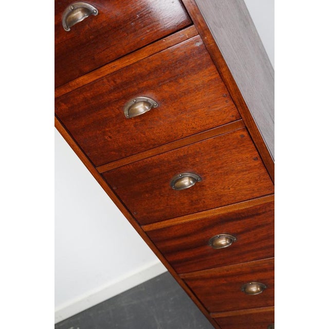 Mid-Century Dutch Industrial Mahogany Apothecary Cabinet For Sale - Image 15 of 17