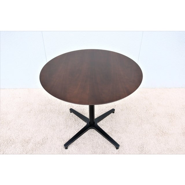 Modern Naoto Fukasawa for Geiger Saiba 30" Round Walnut Veneer Top Dining Table For Sale - Image 13 of 13