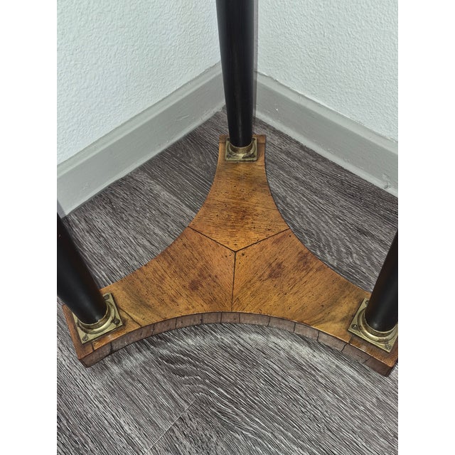 Empire Furniture Petite French Empire Style Walnut Side Table With Ebonized Columns For Sale - Image 4 of 13