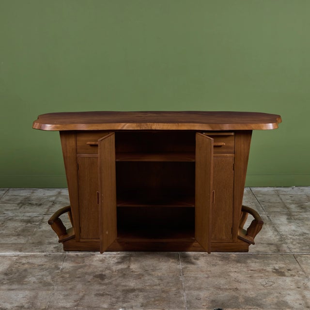 Wood Studio Craft Live Edge Walnut Bar For Sale - Image 7 of 18