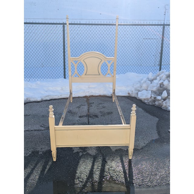 Mid 20th Century French Provincial Style Twin Size Poster Bed Frame For Sale - Image 4 of 9