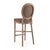 French Country Medallion Bar Stool - Eggplant Brown Linen / Limed Grey Oak Frame For Sale - Image 3 of 4