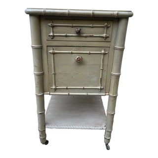 19th Century French Faux Bamboo Side Table or Nightstand For Sale