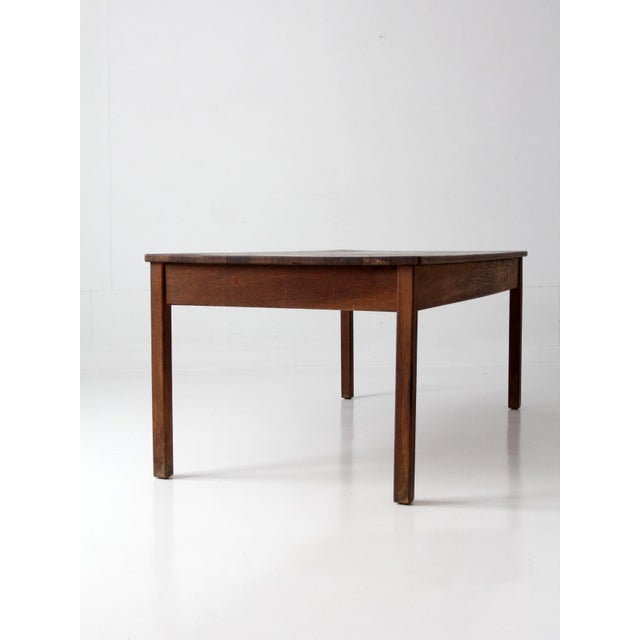 Antique Oak Schoolhouse Work Table For Sale - Image 6 of 18